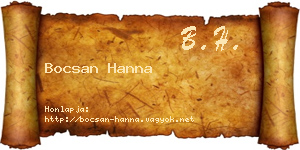 Bocsan Hanna névjegykártya